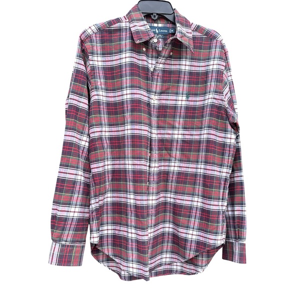 Ralph Lauren Classic Fit Men's Tartan Plaid Button-Down Shirt Size Medium - Picture 7 of 8
